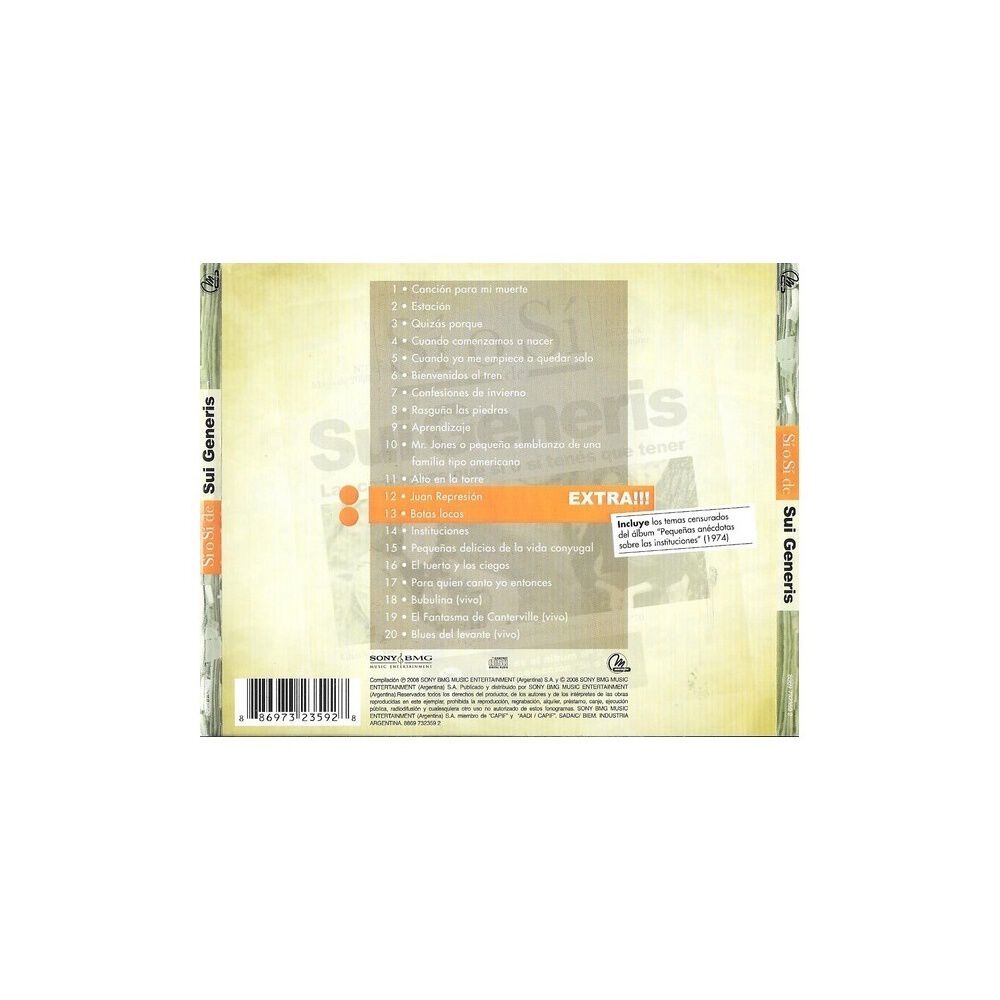 Sui Generis - Si O Si: Diario Del Rock Argentino | Cd image number 1.0