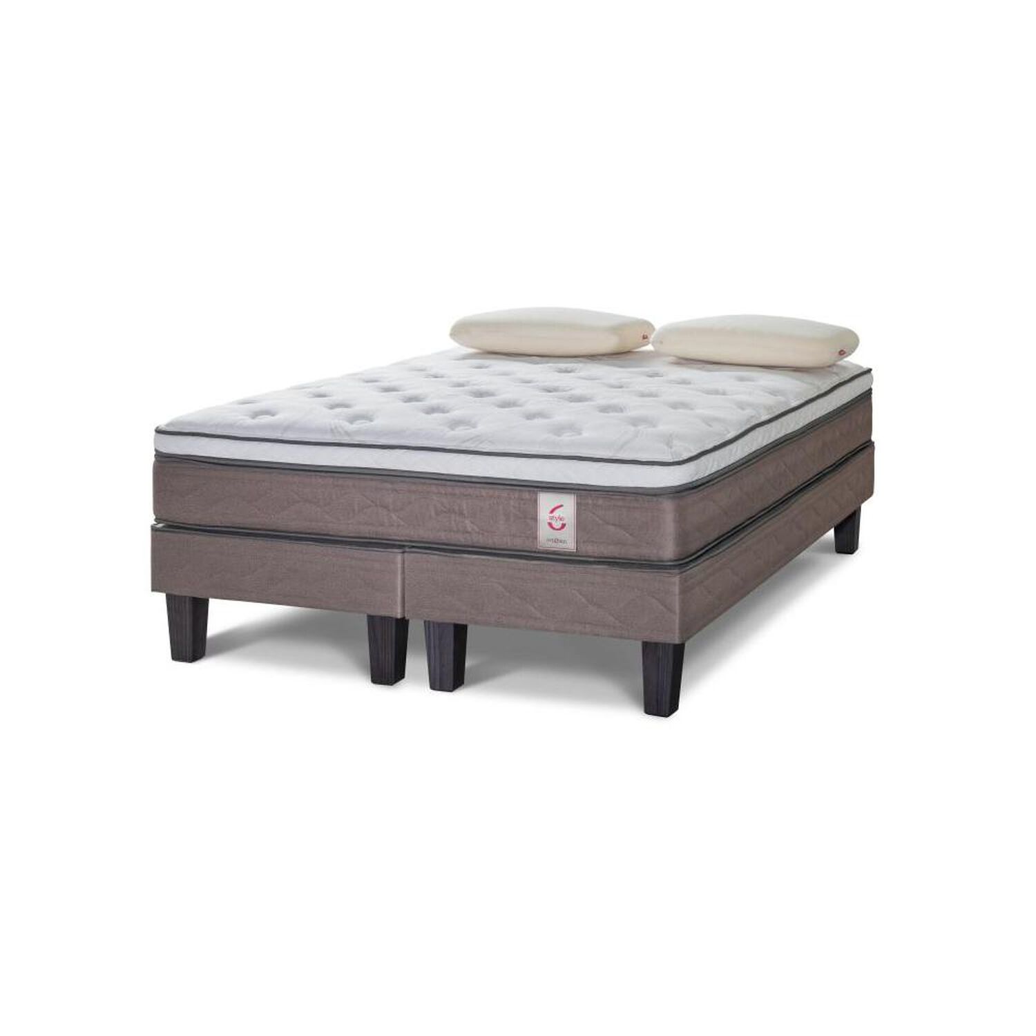 Cama Europea Rosen New Style 6 / 2 Plazas / Base Dividida + Almohadas image number 0.0