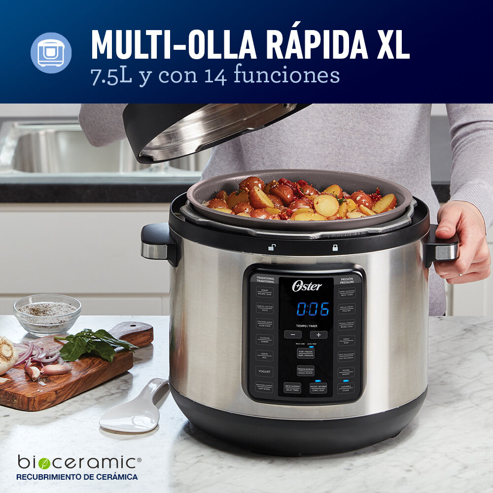 Multi-olla Rápida Xl Oster 7,5 Litros Y 14 Funciones Ckstpcec8801 image number 2.0