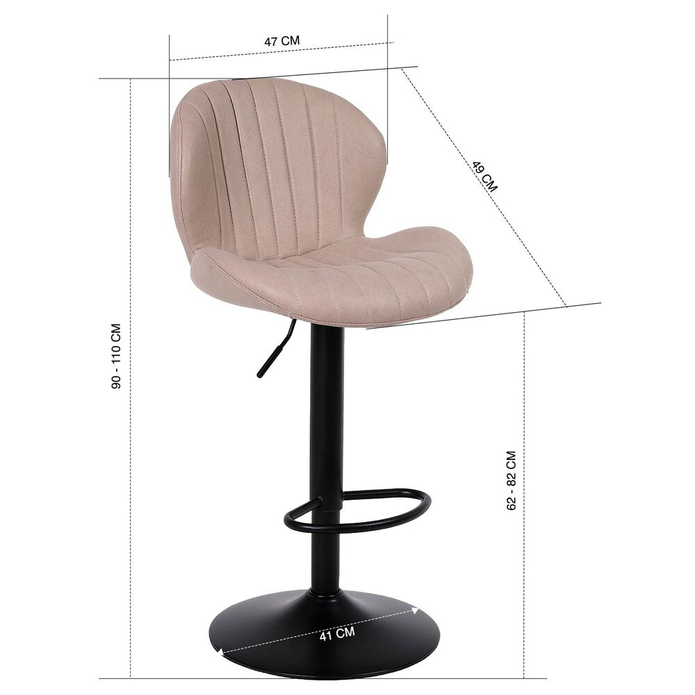 Pack 2 Pisos De Bar Lounge Con Respaldo Y Reposapi&eacute;s Beige image number 7.0