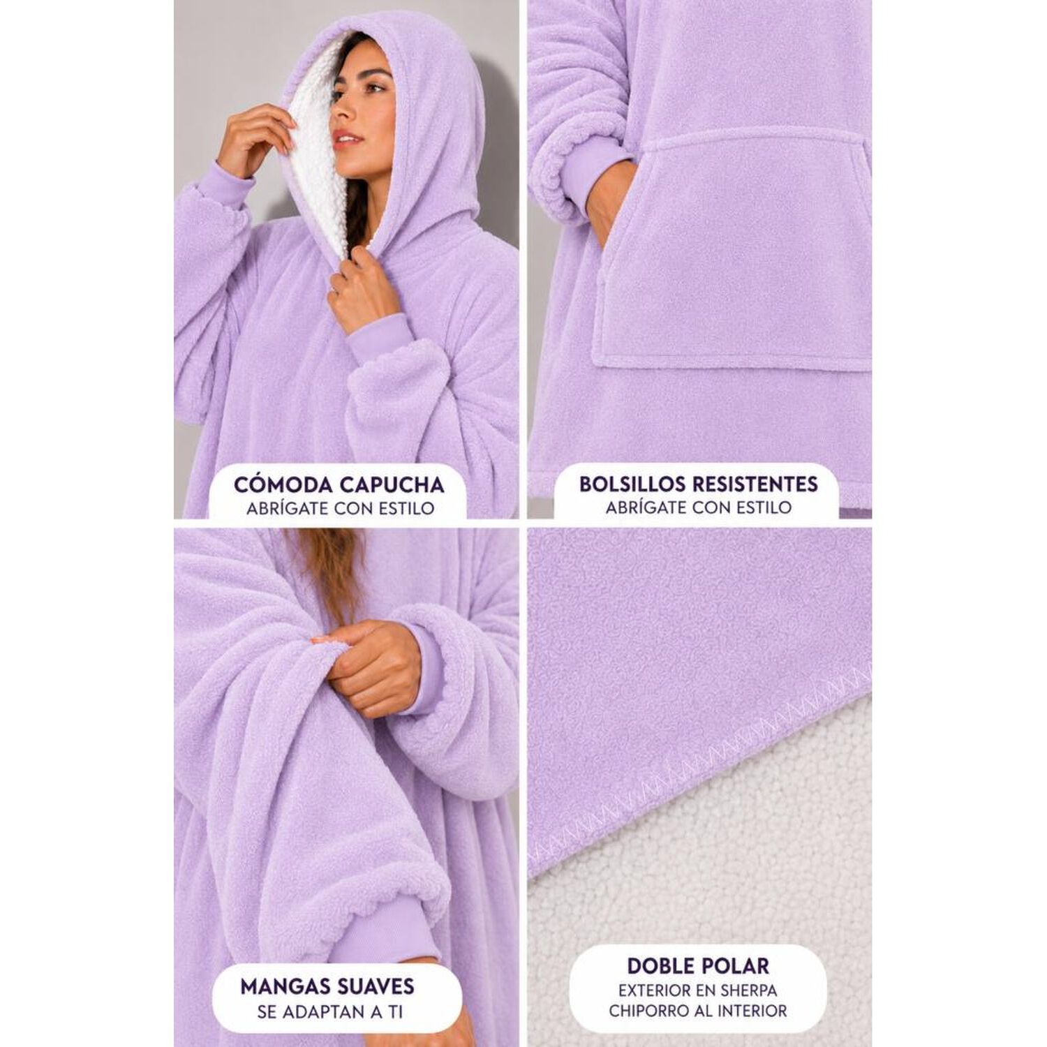 Poleron Felpa Capucha Manta Polar Invierno Unisex Talla Unic image number 34.0