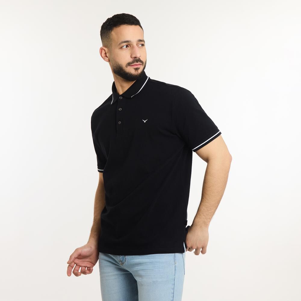 Polera Manga Corta Piqu&eacute; Hombre Az Black image number 2.0