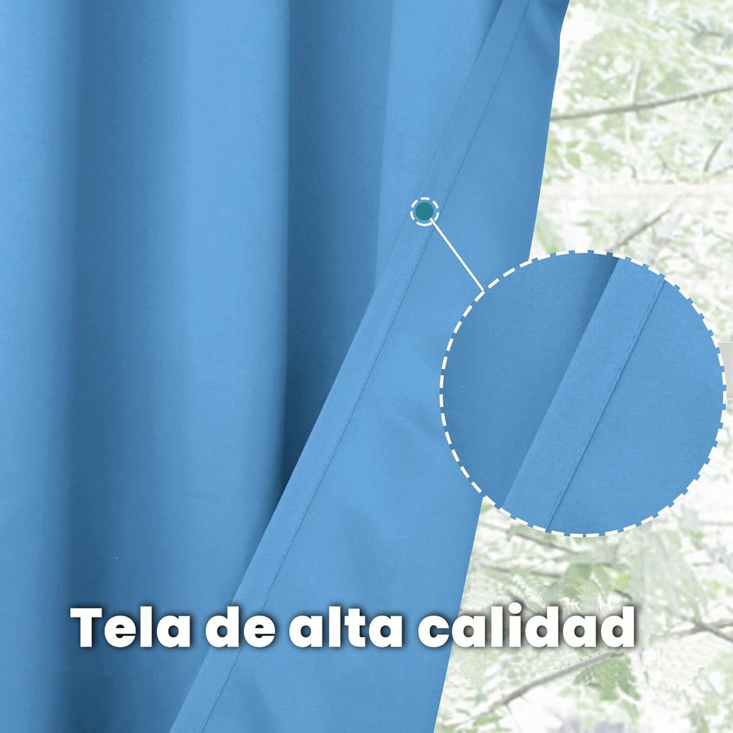 Cortina Blackout 140x220 Cm Azul Cielo 100% Poli&eacute;ster image number 3.0