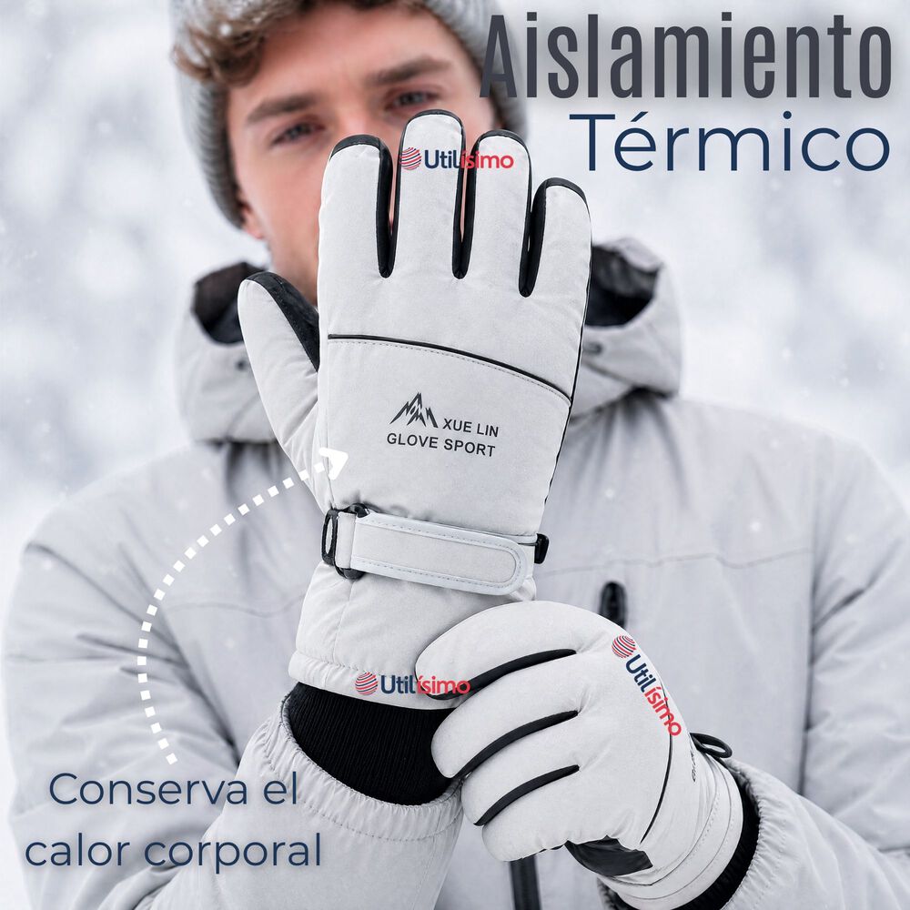 Guantes Para Moto Impermeables Gris Touchscreen Antideslizantes T&eacute;rmicos image number 8.0