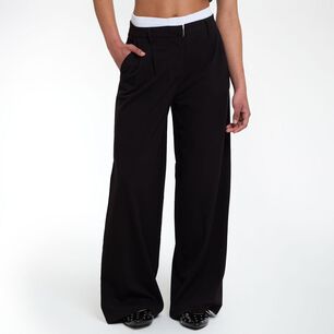 Pantal&oacute;n Sastrero Doble Pretina Tiro Medio Relax Mujer Rolly Go