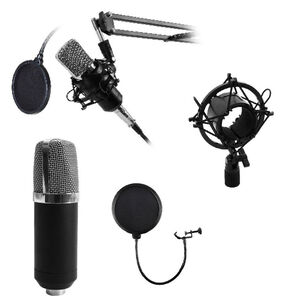 Kit Studio Microphone Con Soporte Antipop Stand Philco