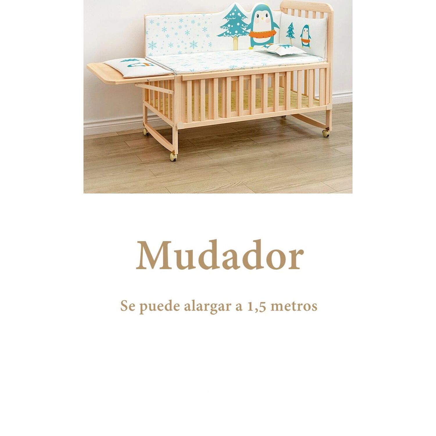 Cuna Colecho Madera Pack&play Con Mudador Lubabycas image number 5.0