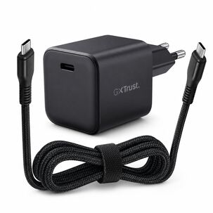 Cargador Trust Usb-c Gan 65w Pd Con Cable Usb-c 2mt Gxt 1258