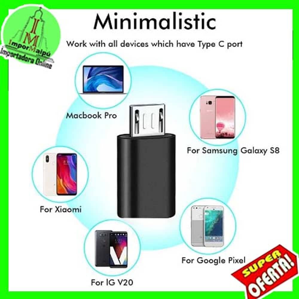 Adaptador Tipo C A Micro Usb V8 Tipo C Hembra Micro Usb Macho Celulares Compatible Android, Samsung image number 2.0
