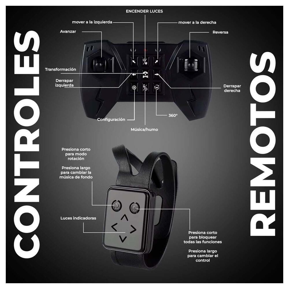Auto Robot Control Sensorial Transformable Con Luces Led image number 1.0