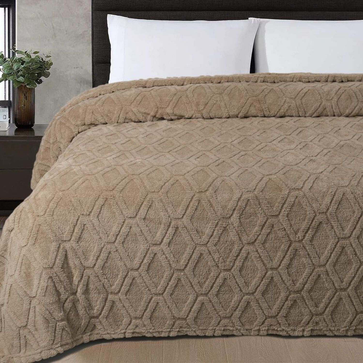 Frazada Sherpa Azhome Jacquard / 2 Plazas image number 0.0