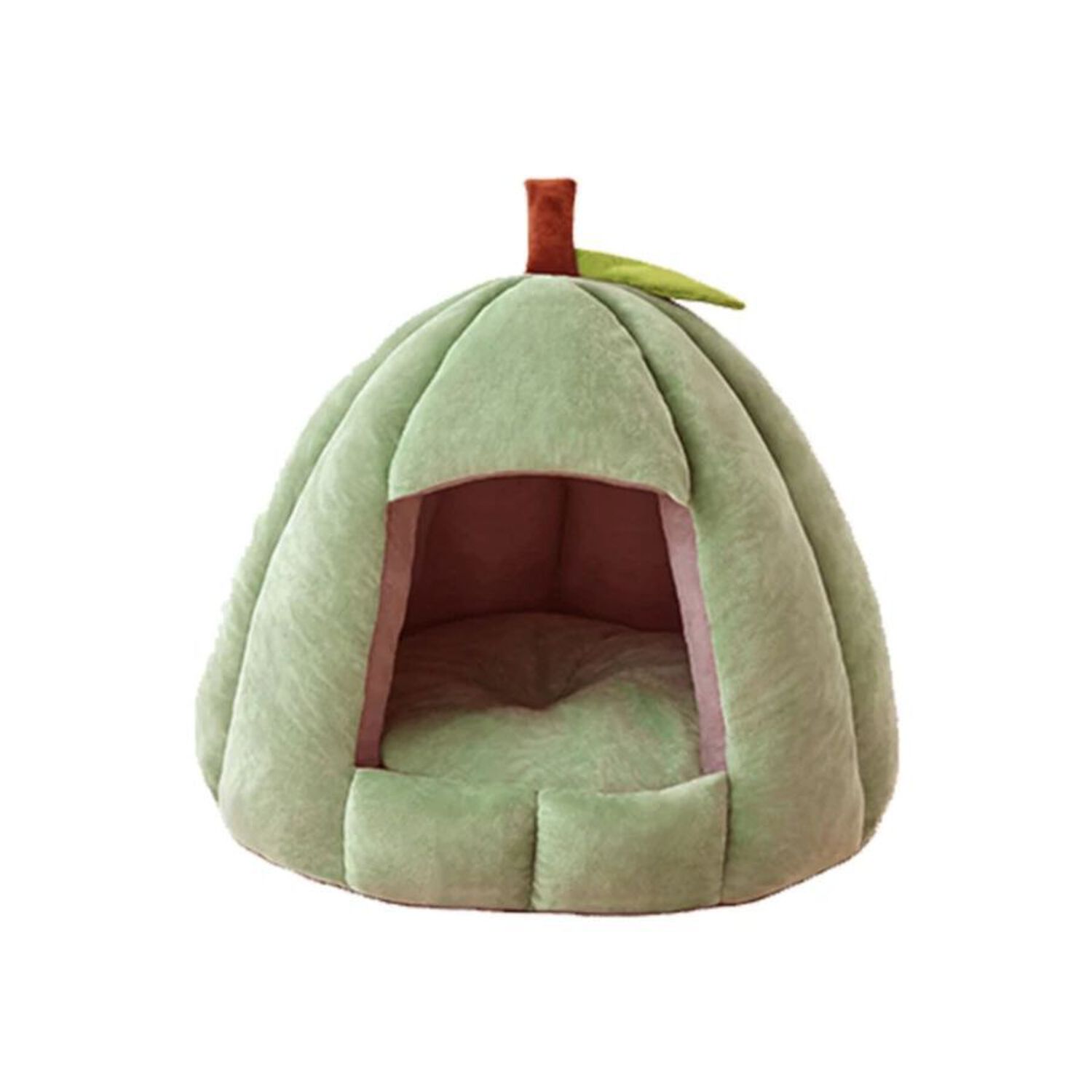 Cama Cueva Para Gatos Y Perros Dise&ntilde;o Calabaza Felpa Suave Talla M image number 0.0