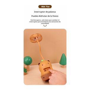 Mini Ventilador Y Lampara De Escritorio Usb Capibara