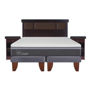 Cama Europea Cic Ortopedic / 2 Plazas / Base Dividida + Set De Maderas