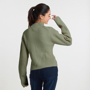 Sweater Regular Manga Larga Cuello Alto Con Cierre Mujer Freedom