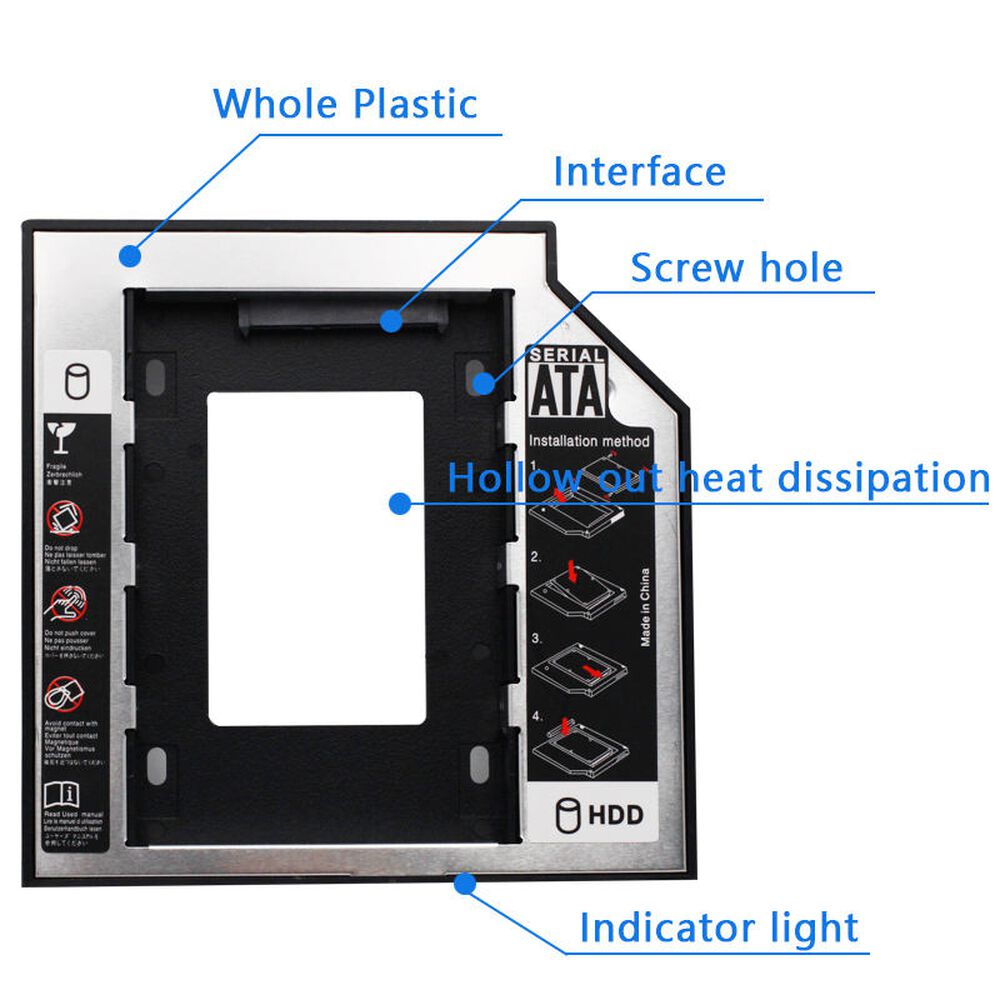 Caddy Para Disco Ssd O Hdd De 2.5" Sata / 9.5mm High Speed image number 5.0