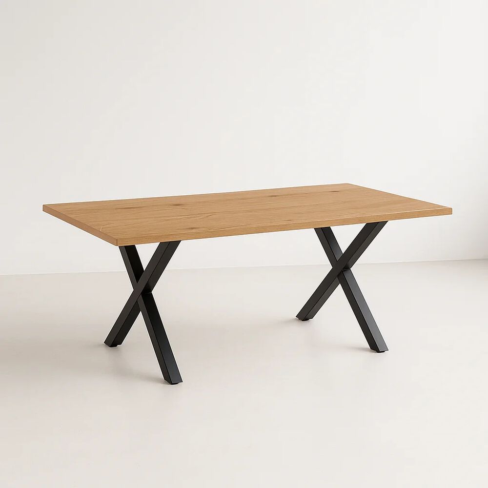 Mesa Industrial Color Madera Y Metal Cross 180x90 image number 0.0