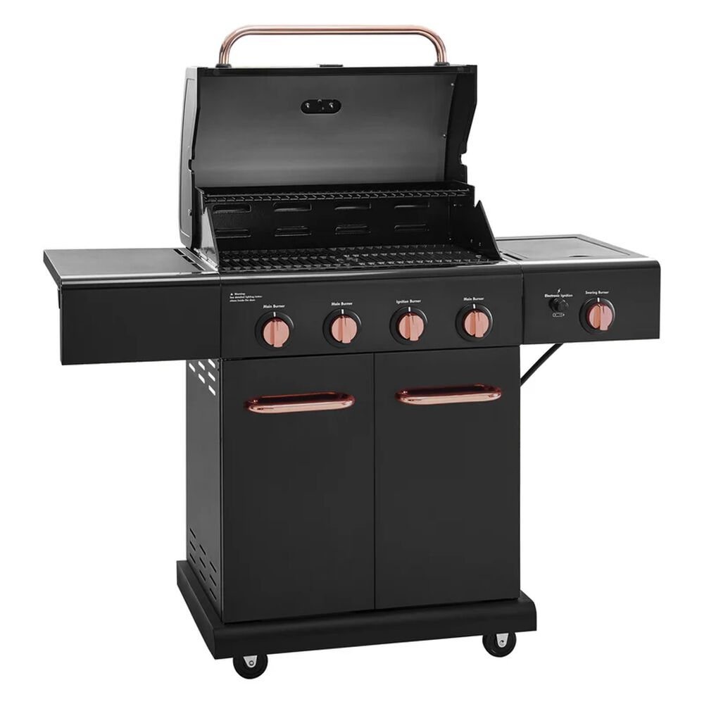 Parrilla A Gas 4 Quemadores + Sellador Lateral - Color Negro / Cobre image number 0.0