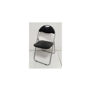 Silla Plegable Acolchada Metal Con Respaldo Port&aacute;til Negro Y Gris