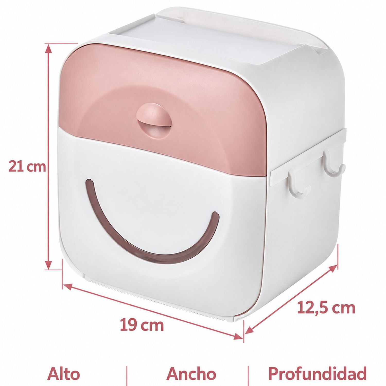 Dispensador De Confort Porta Papel Higi&eacute;nico Con Caj&oacute;n Superior Y Soporte Para Rollo Rosa image number 7.0