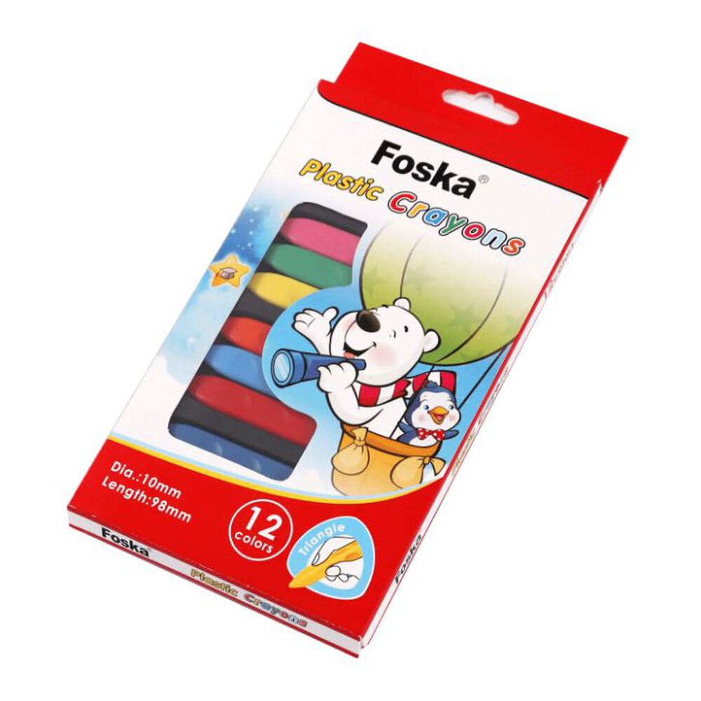 Cray&oacute;n De Pl&aacute;stico 12 Colores Sf2038 Foska image number 0.0