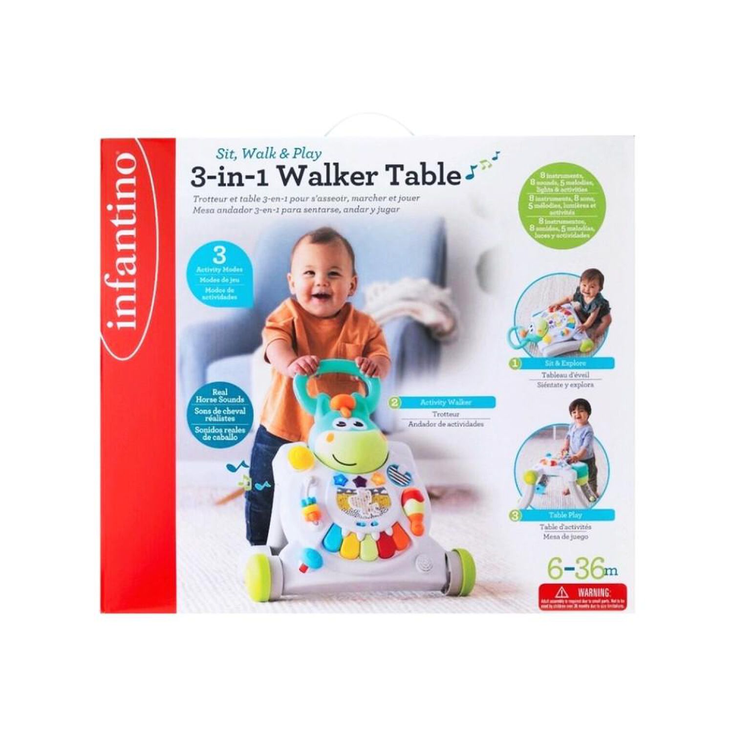 Correpasillo Infantino 3 En 1 Walker Table image number 6.0