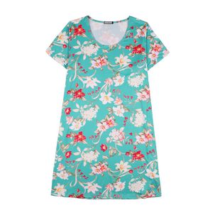 Vestido Full Print Manga Corta Cuello Redondo Mujer Lesage
