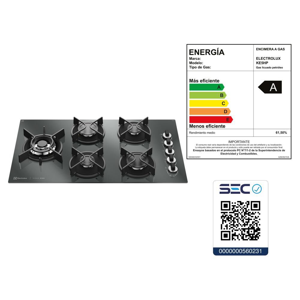 Encimera A Gas Electrolux KE5HP / 5 Quemadores image number 9.0