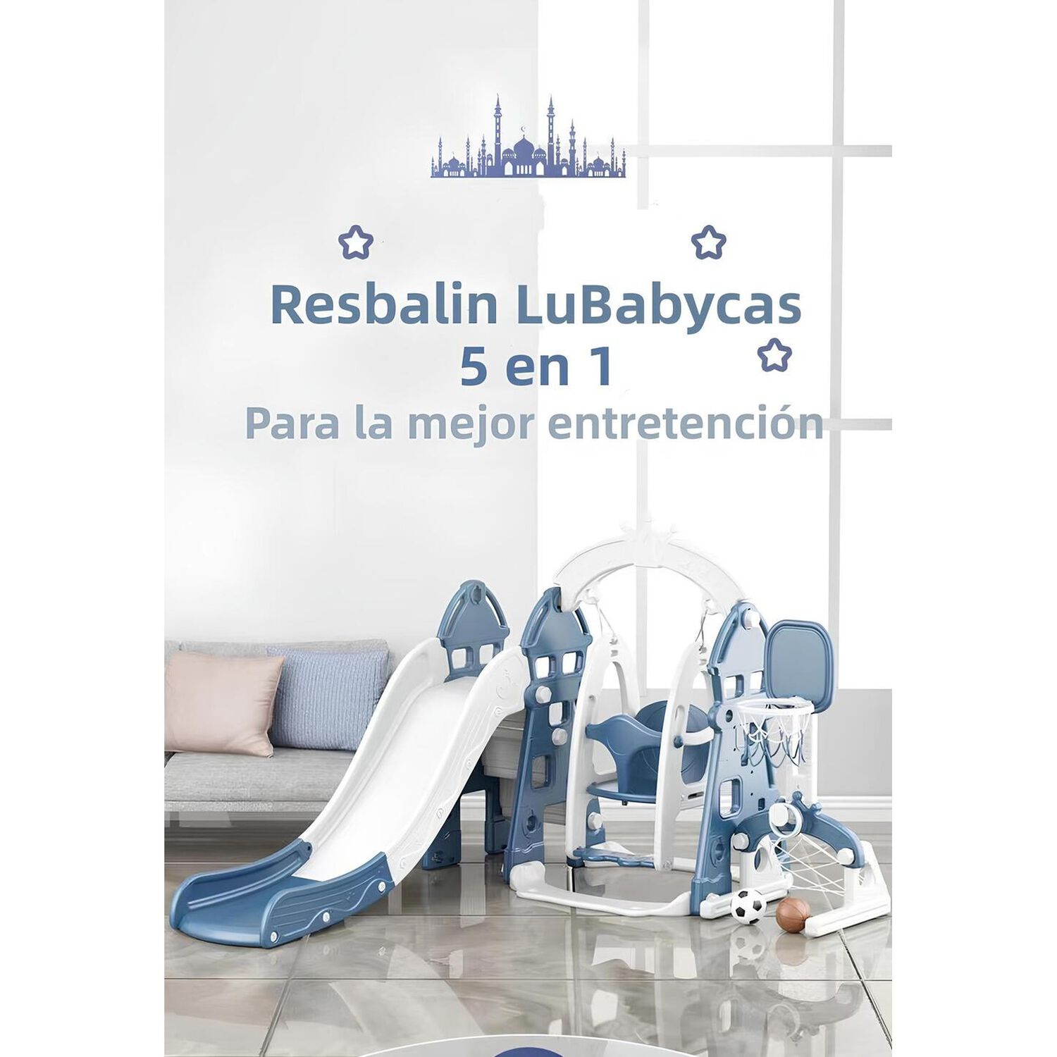 Resbalin Columpio 5 En 1 Accesorios Castillo Rosa Lubabycas image number 4.0