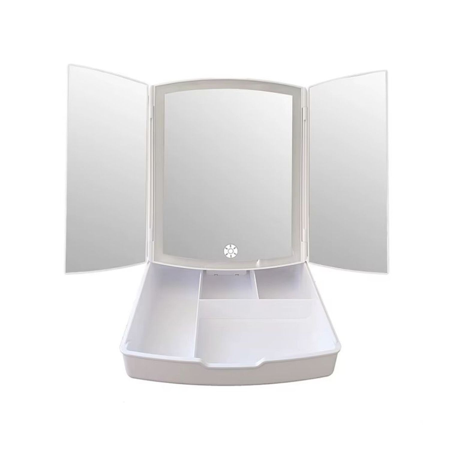 Espejo De Maquillaje Plegable Con Luces Led Con Cajon image number 1.0