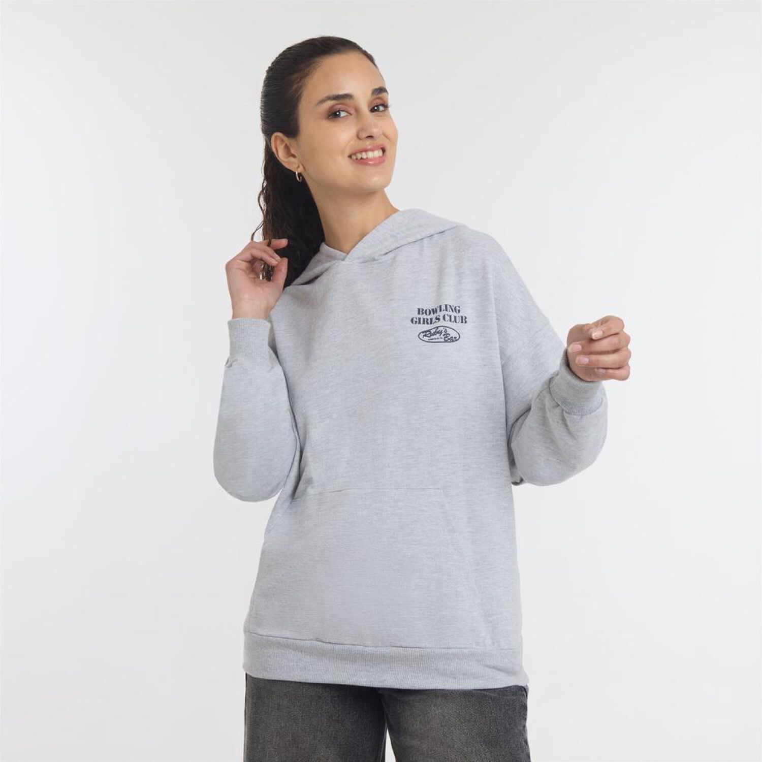 Poler&oacute;n Hoodie Estampado En Espalda Cuello Redondo Con Capucha Mujer Freedom image number 0.0