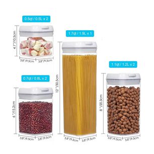 Set 7 Contenedores Herm&eacute;ticos Almacenamiento Despensa Cocina Pl&aacute;sticos