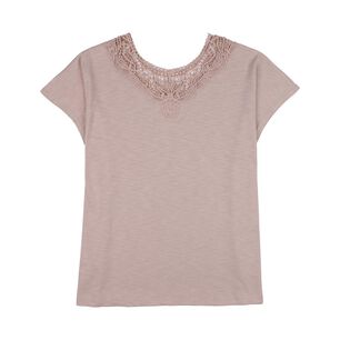 Polera Lisa Manga Corta Cuello Redondo Aplicaci&oacute;n Brodery Mujer Sexy Large