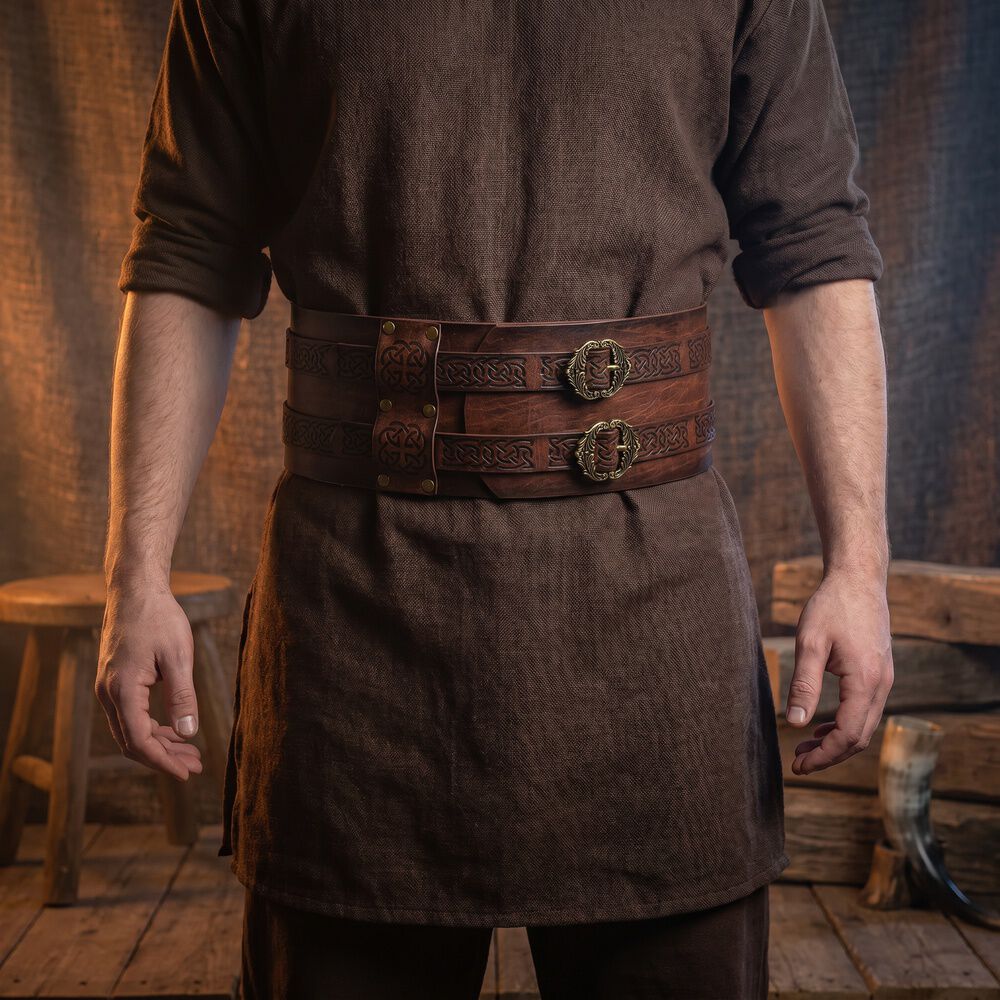 Cinturon Vikingo Medieval De Cuero Pu Accesorio Cosplay image number 6.0