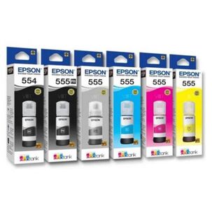 Pack 6 Tintas Epson T554 - T555 L8180 - L8160
