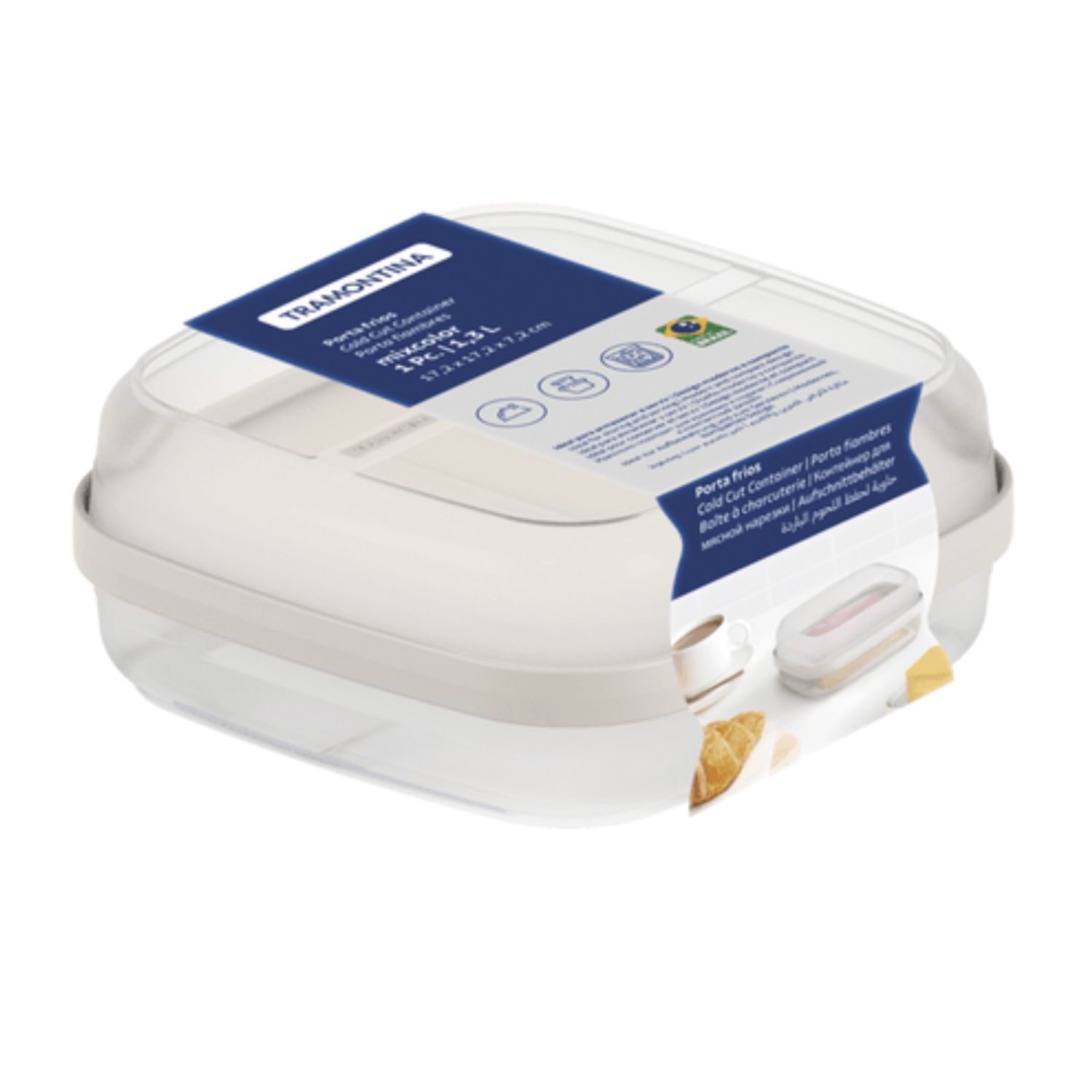 Contenedor Doble De Alimentos Tramontina 1.3 Litros Fiambres image number 1.0