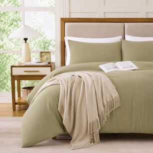 Cubrecama King Nautica Home Reversible Verde + Fundas
