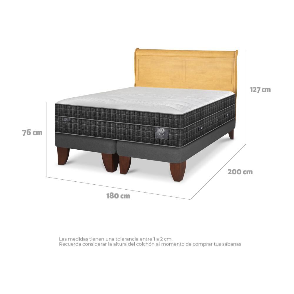 Cama Europea Cic Lux / King / Base Dividida + Respaldo image number 3.0