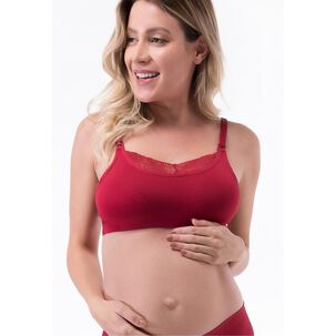 Sosten Lactancia Semi Encaje Rojo 2rios
