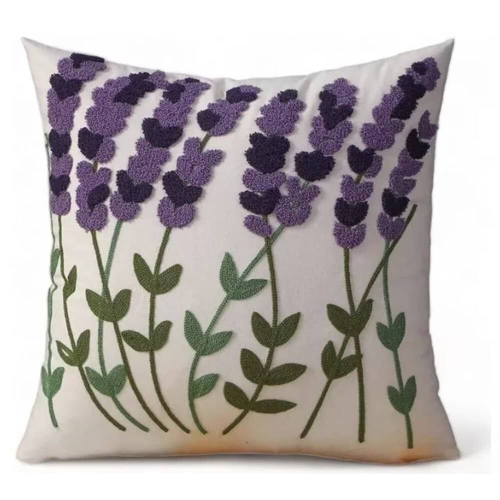 Funda Bordada Para Cojin 45x45cm Cierre Oculto Algodon image number 0.0