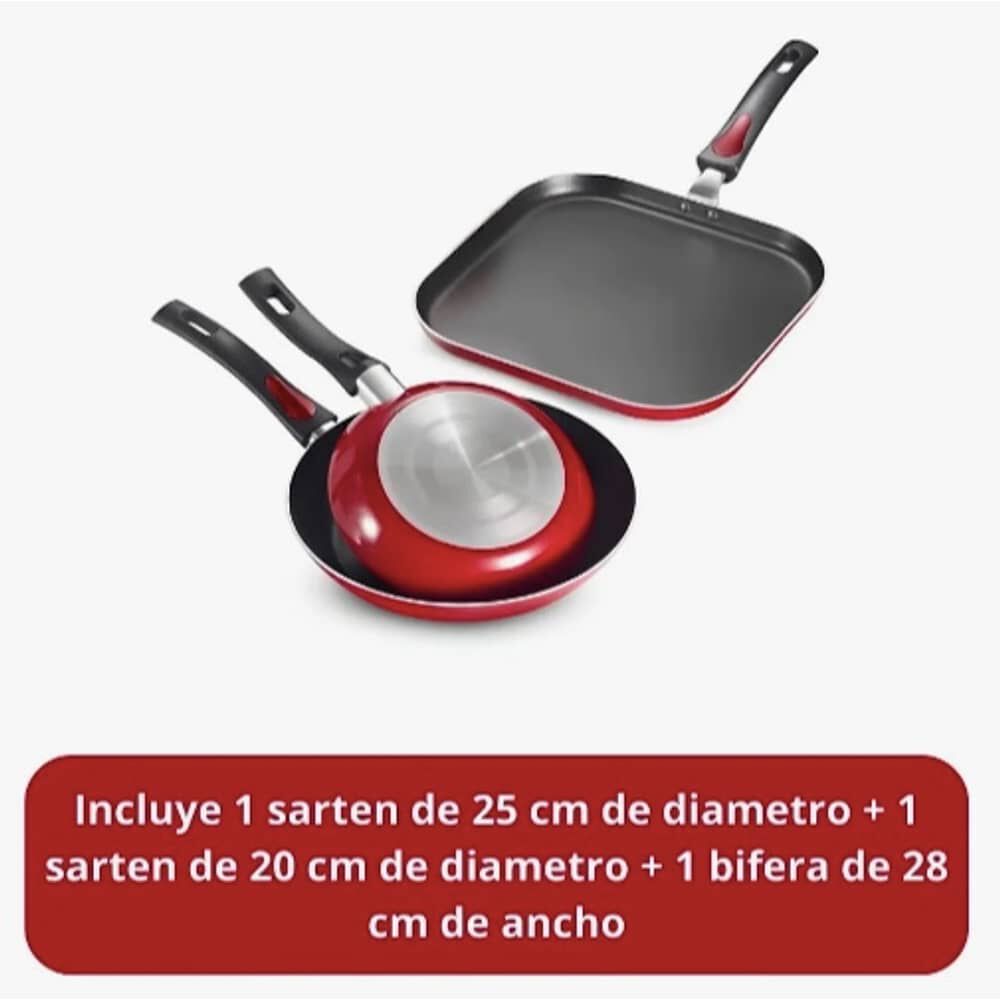 Tramontina Juego Sart&eacute;n Y Bifera 3 Piezas image number 1.0