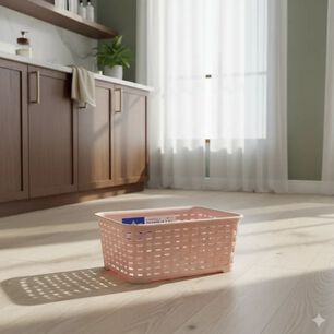 Canastilla Canasta Organizadora Multiusos Rattan 1.4 Litros Color Rosa