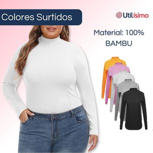 Pack 3 Camisetas De Mujer Manga Larga Beatle Primera Capa Bambú Colores Surtidos