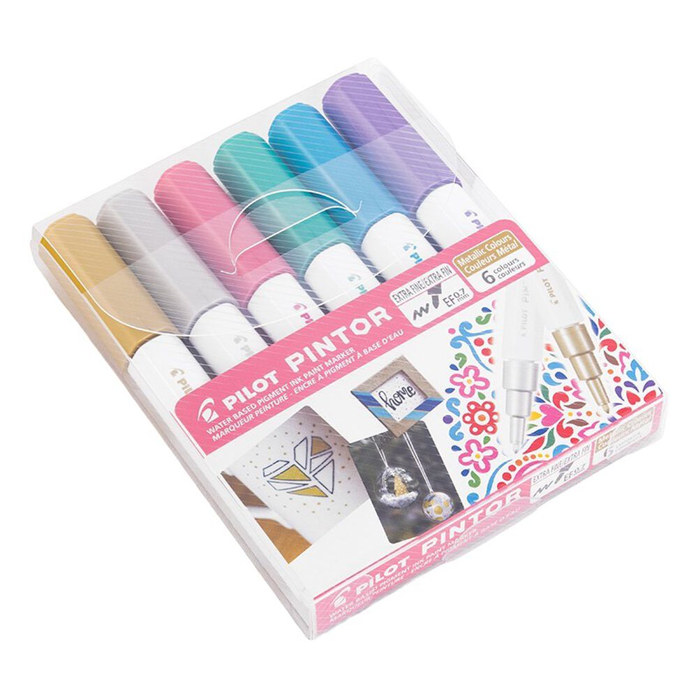 Set 6 Marcadores Pintor Punta Fina Colores Metálicos image number 3.0