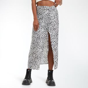 Falda Larga Abierta Estampada Tiro Medio Skinny Mujer Rolly Go