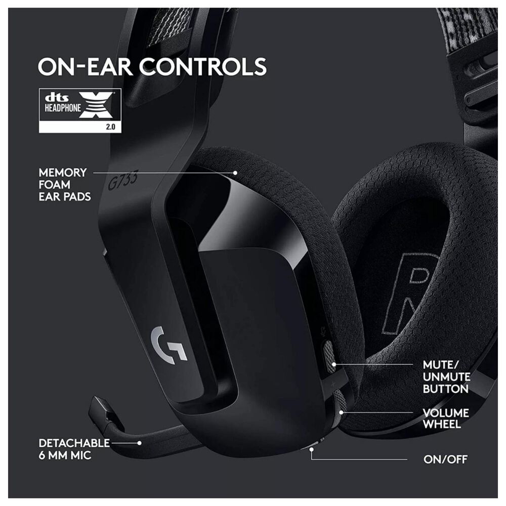 Audifono Gamer Inalambrico Rgb Lightspeed Negro G733 image number 3.0