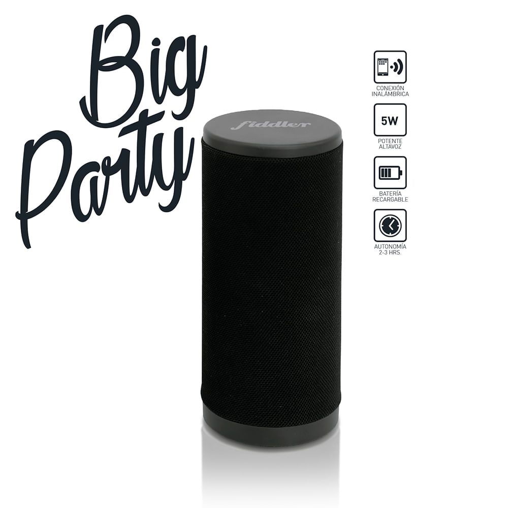 Parlante Inalámbrico Portátil Big Party Bluetooth 5w Black image number 2.0