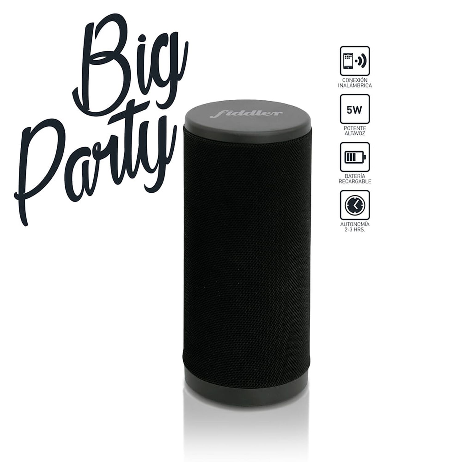 Parlante Inal&aacute;mbrico Port&aacute;til Big Party Bluetooth 5w Black image number 2.0