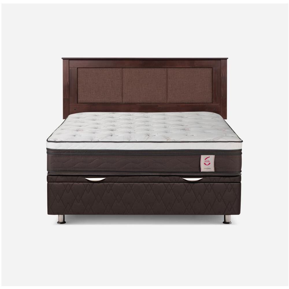 Cama Ba&uacute;l Rosen New Style 6 / 2 Plazas / Base Normal + Respaldo image number 0.0