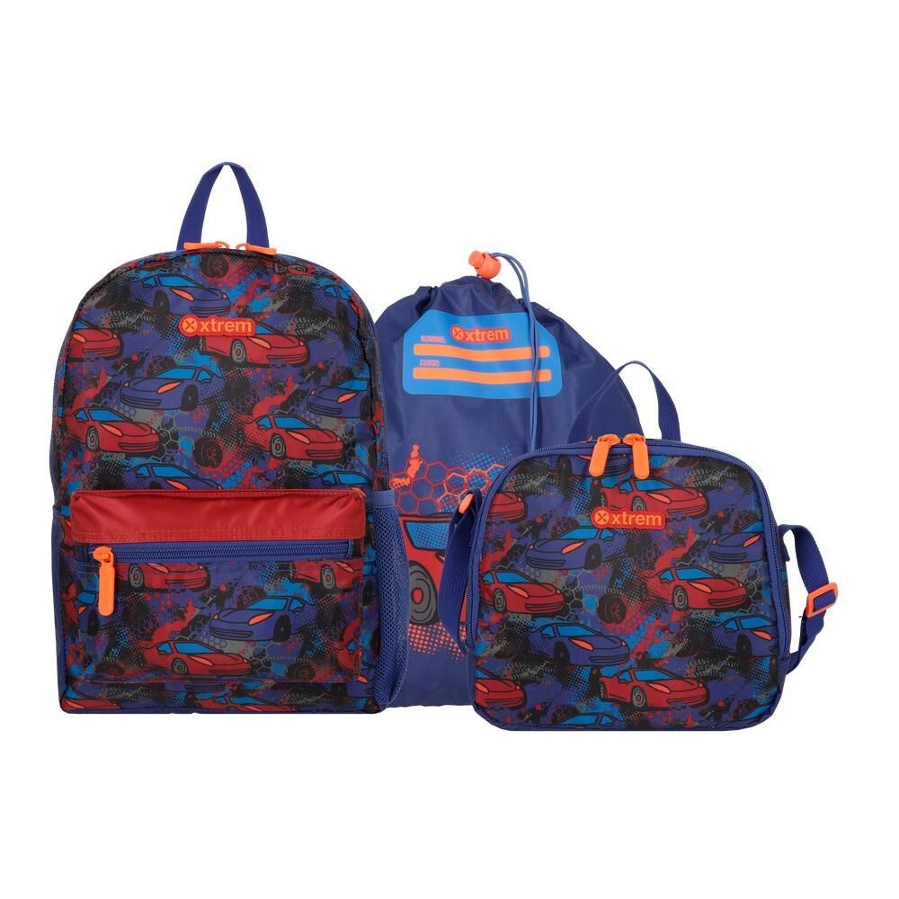 Minipack 6xt Mochila Ni&ntilde;o Xtrem Auto Azul image number 0.0